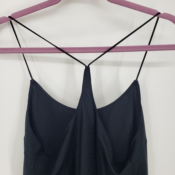 Victorias Secret Leopard Animal Print Satin Cami Tank Top L Camisole Black Sexy - Picture 9 of 11